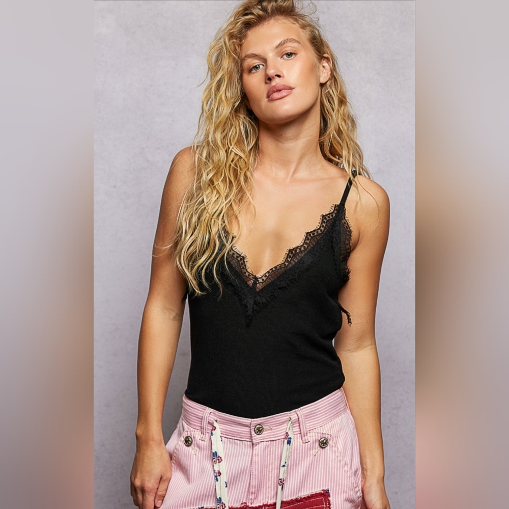 #1274 POL Midnight Lace Trim Essential Cami